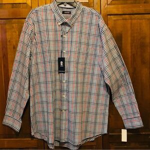Men's Shirt - IZOD Plaid No Iron Button Down Shirt, Size XXLarge, NWT
